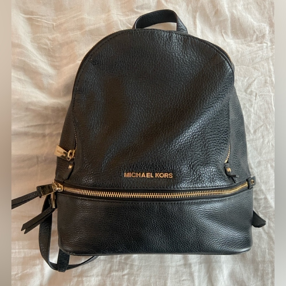 Michael Kors Rhea black leather backpack